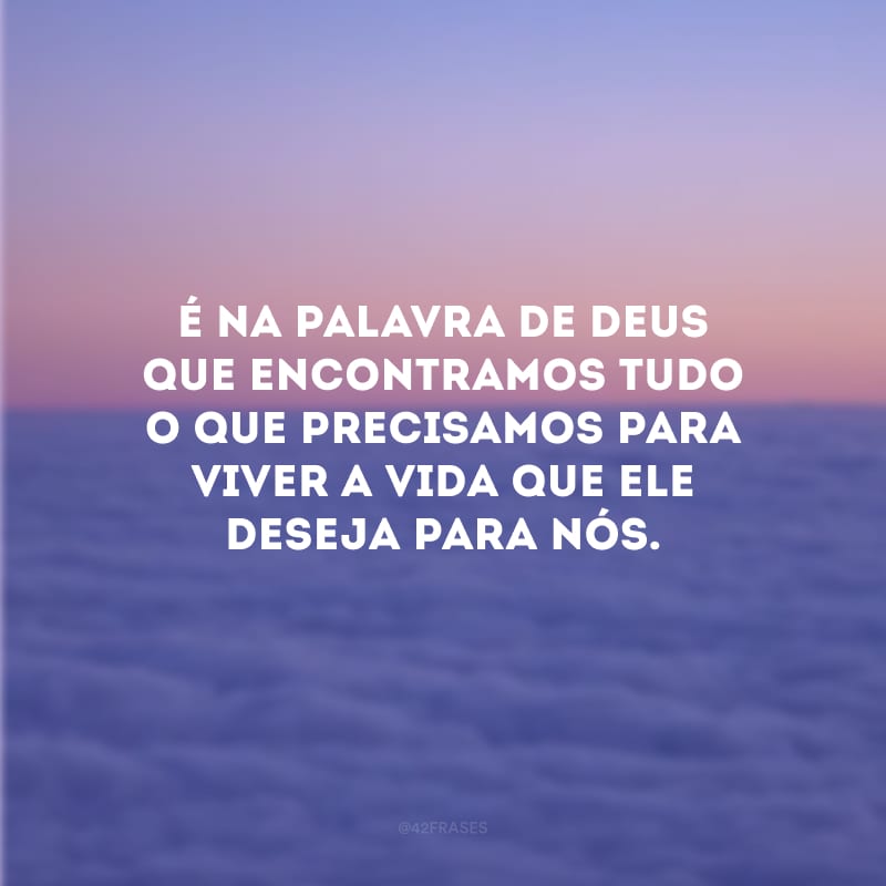 É na palavra de Deus que encontramos tudo o que precisamos para viver a vida que Ele deseja para nós.