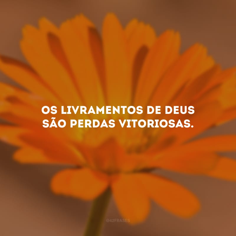 Os livramentos de Deus são perdas vitoriosas.