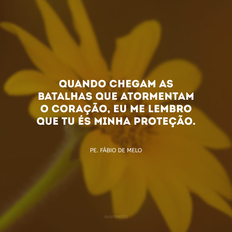 Quando chegam as batalhas que atormentam o coração, eu me lembro que Tu és minha proteção.