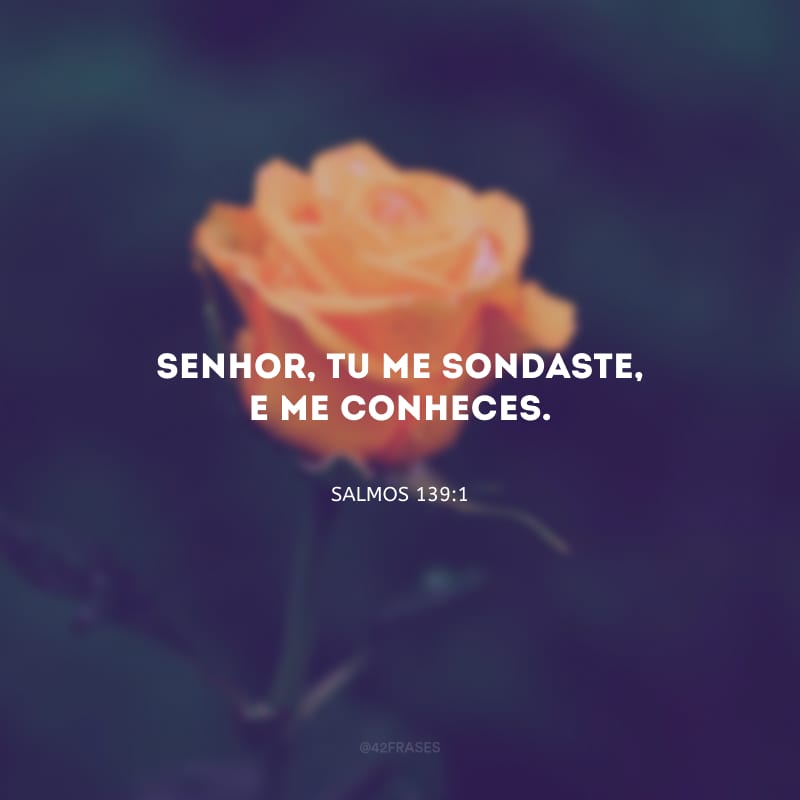 Senhor, tu me sondaste, e me conheces.