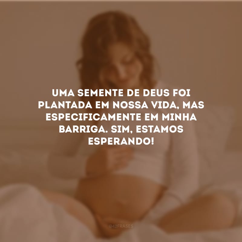 Uma semente de Deus foi plantada em nossa vida, mas especificamente em minha barriga. Sim, estamos esperando!