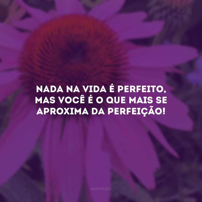 Nada na vida é perfeito, mas você é o que mais se aproxima da perfeição!