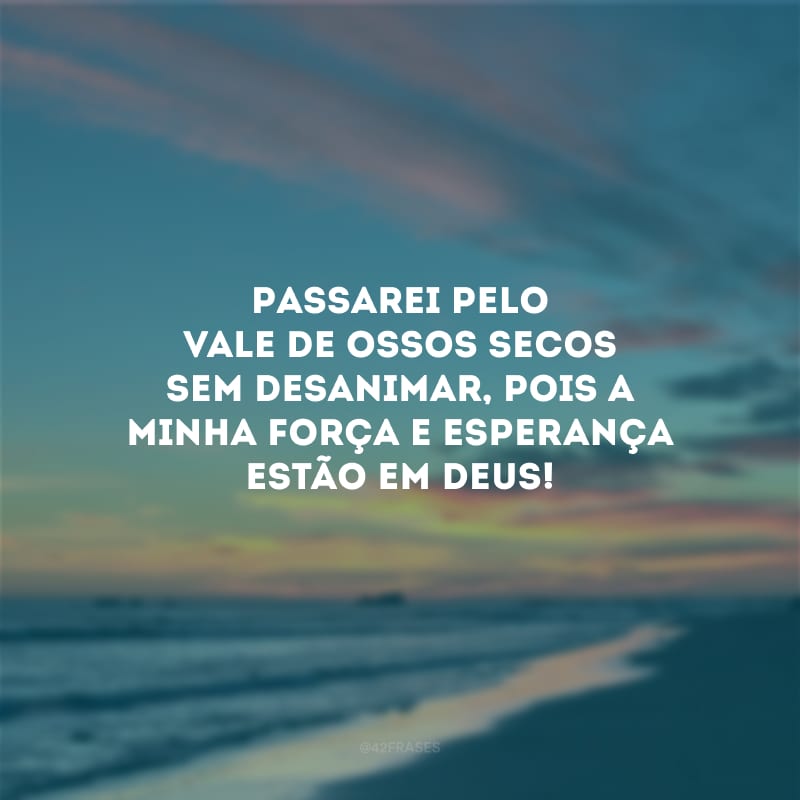 Passarei pelo vale de ossos secos sem desanimar, pois a minha força e esperança estão em Deus!