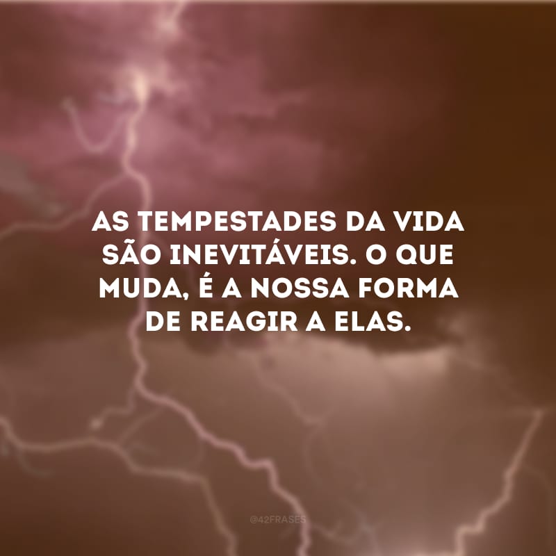 As tempestades da vida são inevitáveis. O que muda, é a nossa forma de reagir a elas.