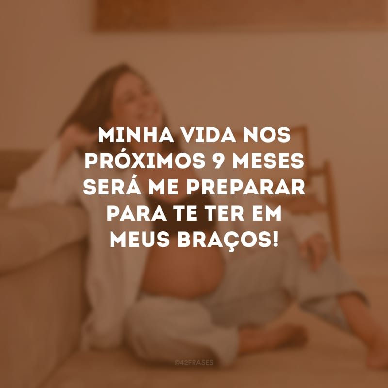 Minha vida nos próximos 9 meses será me preparar para te ter em meus braços!