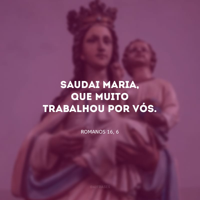 Saudai Maria, que muito trabalhou por vós. 