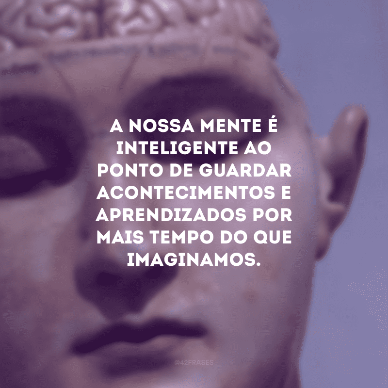 A nossa mente é inteligente ao ponto de guardar acontecimentos e aprendizados por mais tempo do que imaginamos.