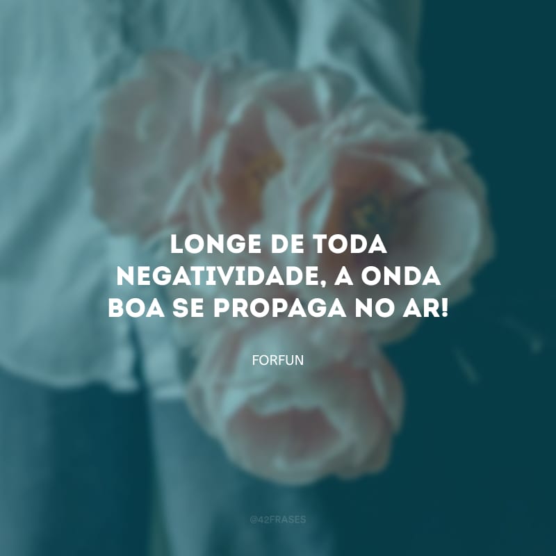 Longe de toda negatividade, a onda boa se propaga no ar!