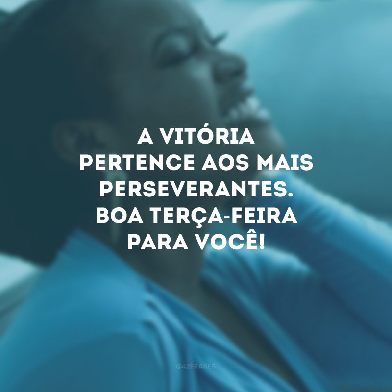 A vitória pertence aos mais perseverantes. Boa terça-feira para você!