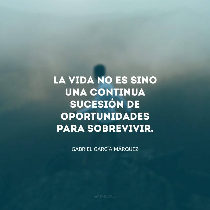 La vida no es sino una continua sucesión de oportunidades para sobrevivir. (A vida não é senão uma sucessão de oportunidades para sobreviver.)