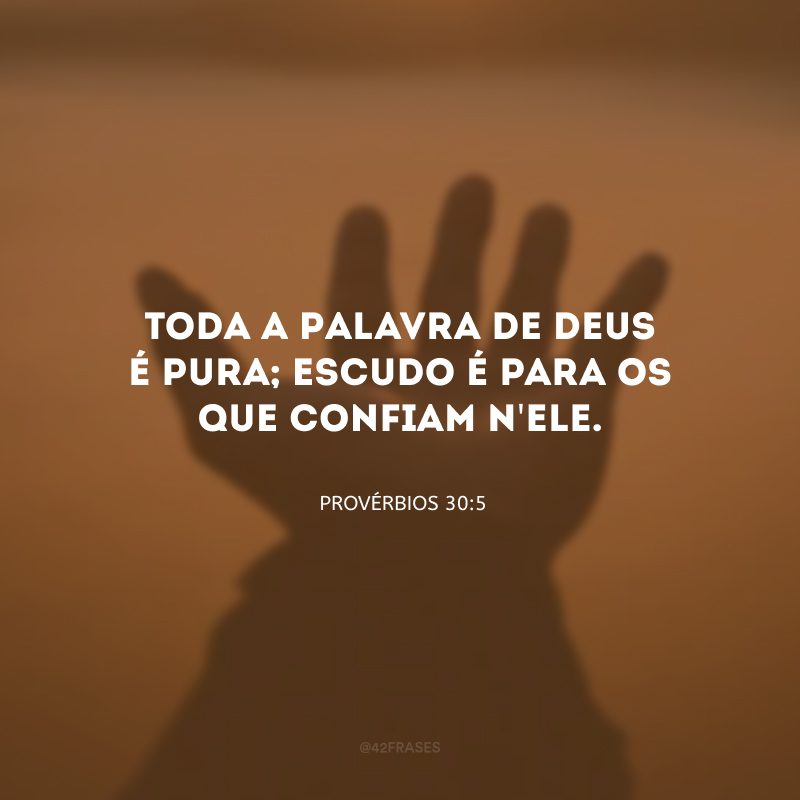 Toda a Palavra de Deus é pura; escudo é para os que confiam n\'Ele.