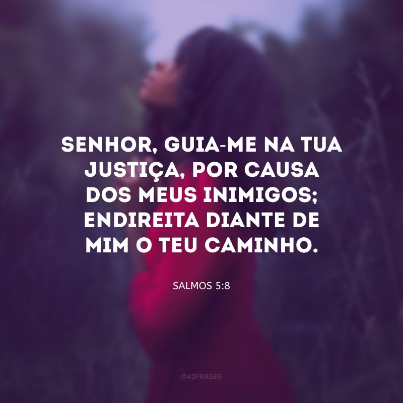 Senhor, guia-me na tua justiça, por causa dos meus inimigos; endireita diante de mim o teu caminho.