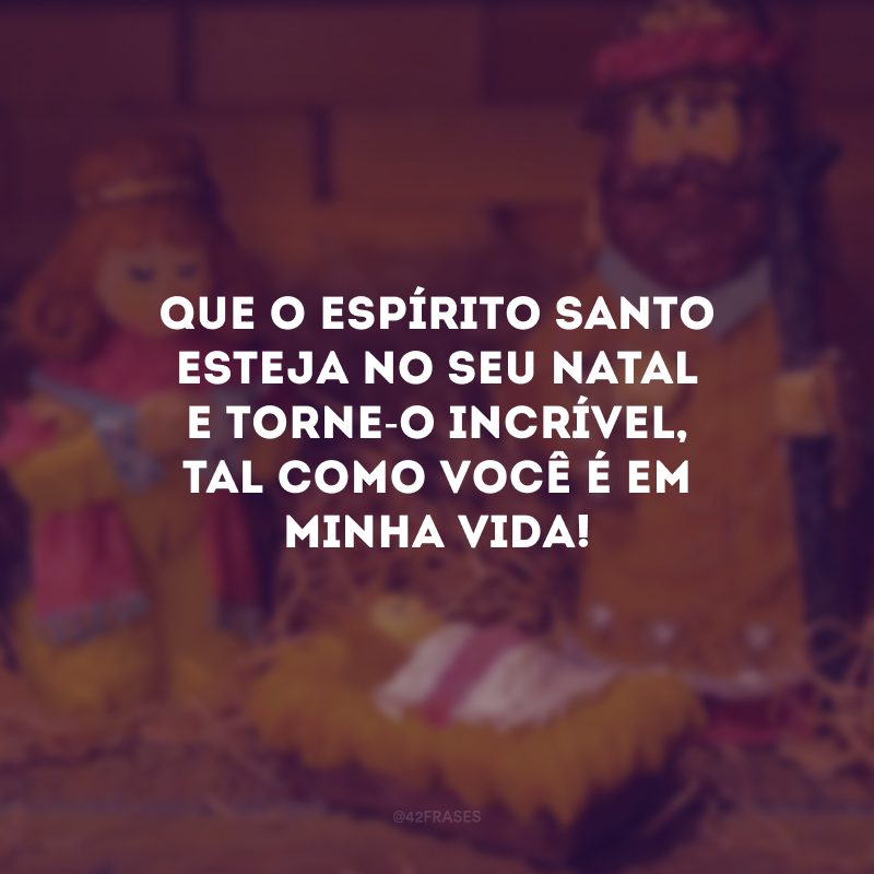 Que o Espírito Santo esteja no seu Natal e torne-o incrível, tal como você é em minha vida!