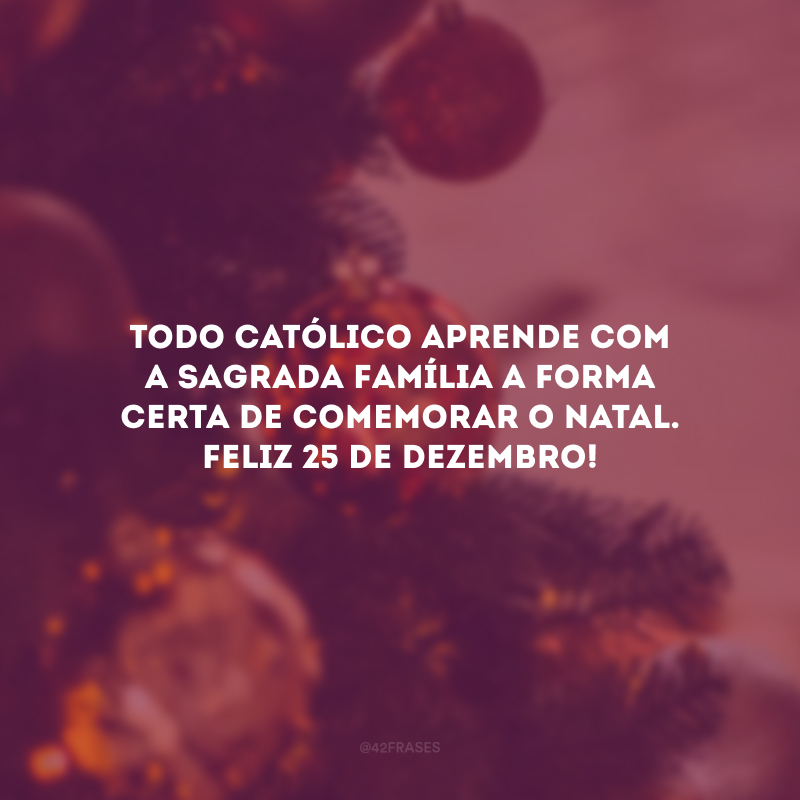 Todo católico aprende com a Sagrada Família a forma certa de comemorar o Natal. Feliz 25 de dezembro!