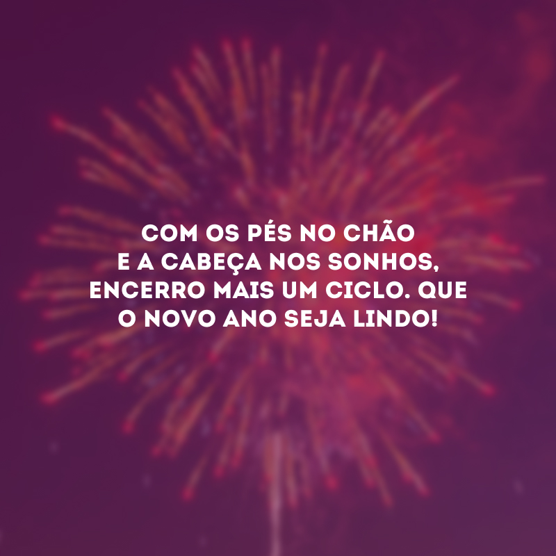 Com os pés no chão e a cabeça nos sonhos, encerro mais um ciclo. Que o novo ano seja lindo!