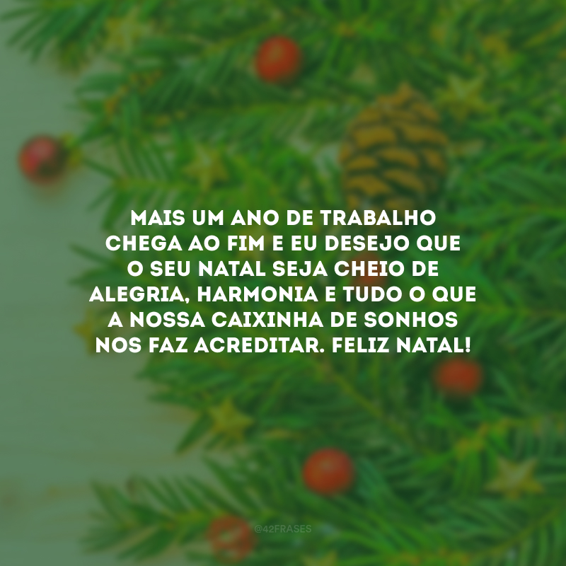 Mais um ano de trabalho chega ao fim e eu desejo que o seu Natal seja cheio de alegria, harmonia e tudo o que a nossa caixinha de sonhos nos faz acreditar. Feliz Natal! 