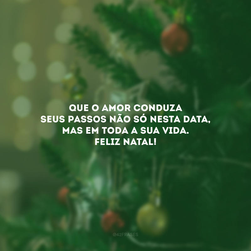 Que o amor conduza seus passos não só nesta data, mas em toda a sua vida. Feliz Natal!