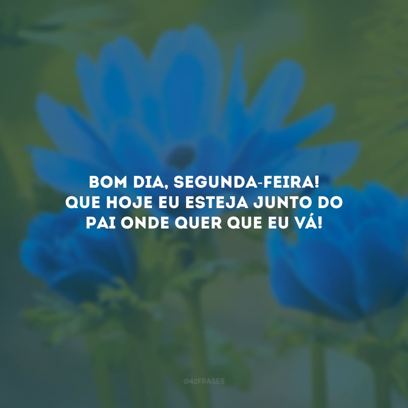 Bom dia, segunda-feira! Que hoje eu esteja junto do Pai onde quer que eu vá!