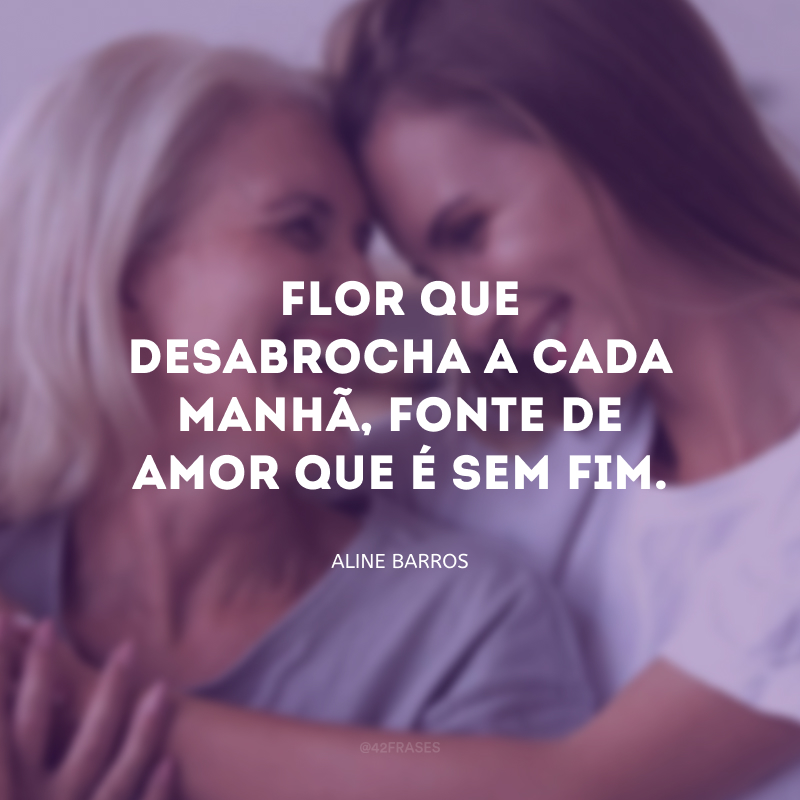 Flor que desabrocha a cada manhã, fonte de amor que é sem fim.