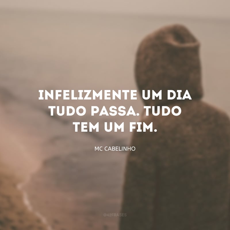 Infelizmente um dia tudo passa. Tudo tem um fim.