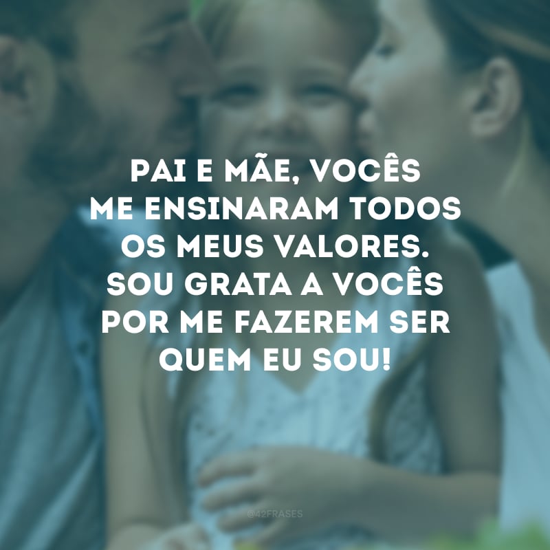 Pai e mãe, vocês me ensinaram todos os meus valores. Sou grato a vocês por me fazerem ser quem eu sou!