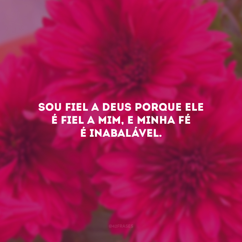 Sou fiel a Deus porque Ele é fiel a mim, e minha fé é inabalável.