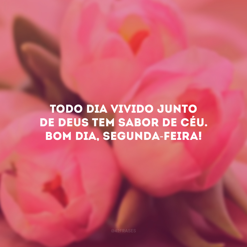 Todo dia vivido junto de Deus tem sabor de céu. Bom dia, segunda-feira!