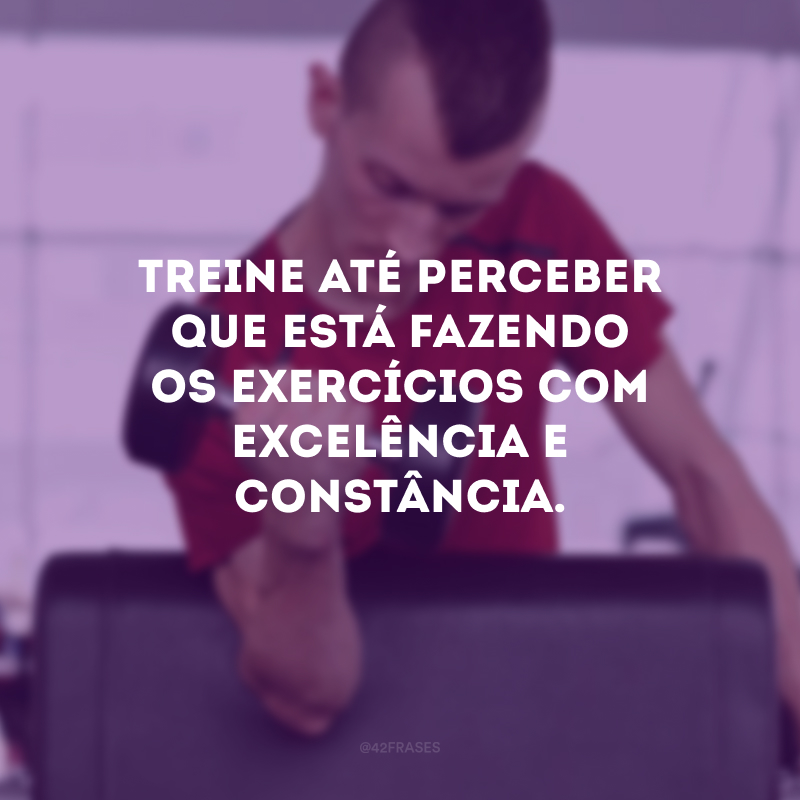 Treine até perceber que está fazendo os exercícios com excelência e constância.