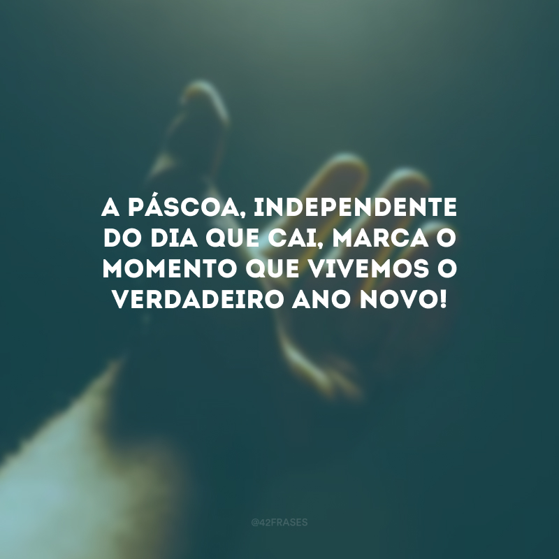 A Páscoa, independente do dia que cai, marca o momento que vivemos o verdadeiro ano novo!