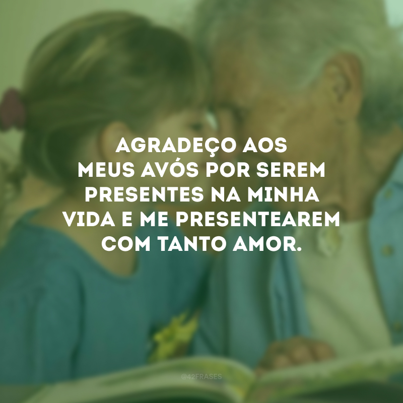 Agradeço aos meus avós por serem presentes na minha vida e me presentearem com tanto amor.