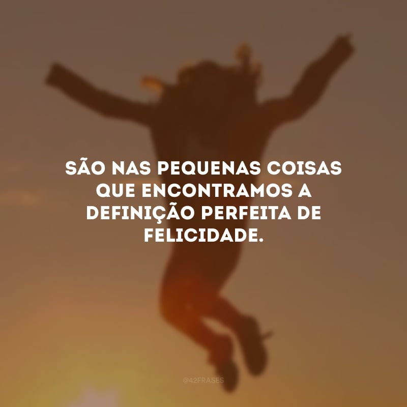 São nas pequenas coisas que encontramos a definição perfeita de felicidade.