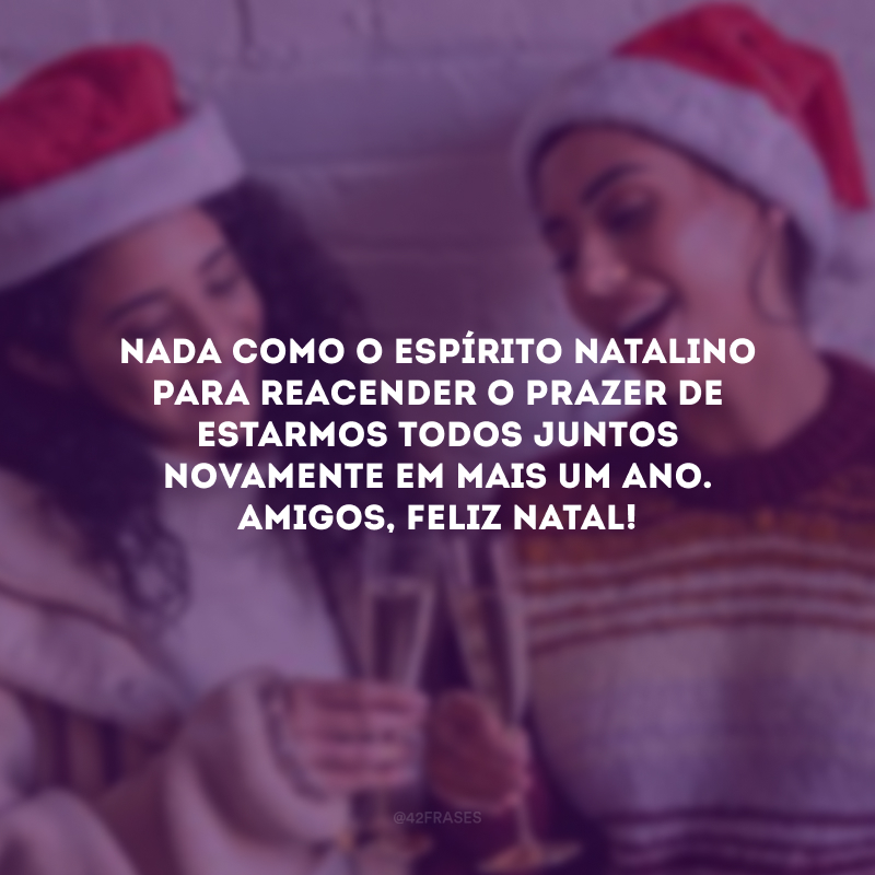 Nada como o espírito natalino para reacender o prazer de estarmos todos juntos novamente em mais um ano. Amigos, Feliz Natal!