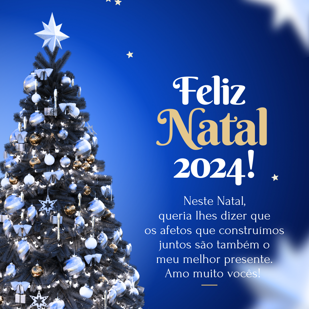 Neste Natal, queria lhes dizer que os afetos que construímos juntos são também o meu melhor presente. Amo muito vocês! Feliz Natal 2024.