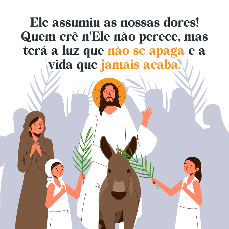 Ele assumiu as nossas dores! Quem crê n\'Ele não perece, mas terá a luz que não se apaga e a vida que jamais acaba.