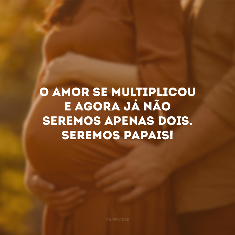 O amor se multiplicou e agora já não seremos apenas dois. Seremos papais! 