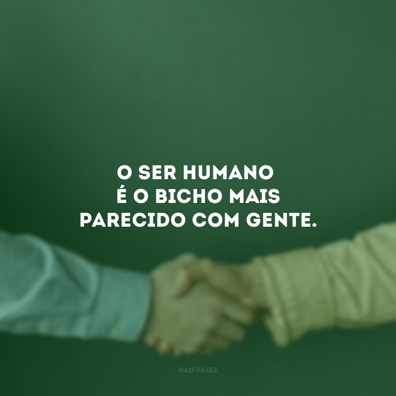 O ser humano é o bicho mais parecido com gente.