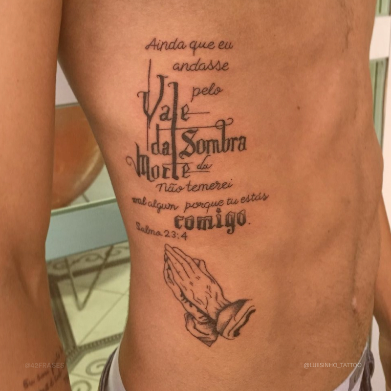 Ainda que eu andasse pelo vale da sombra da morte, não temerei mal algum porque Tu estás comigo. 