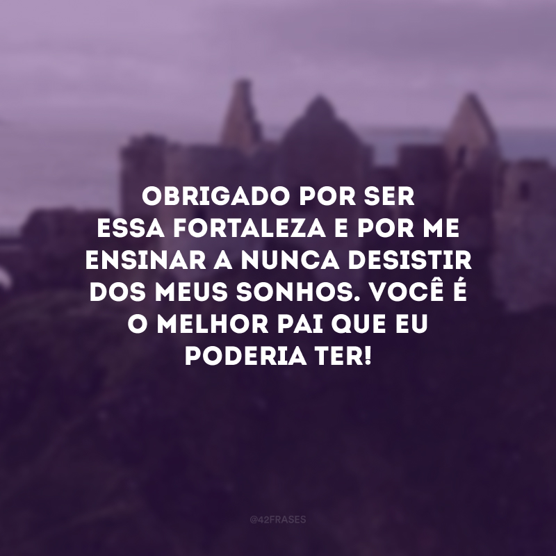 Obrigado por ser essa fortaleza e por me ensinar a nunca desistir dos meus sonhos. Você é o melhor pai que eu poderia ter! 