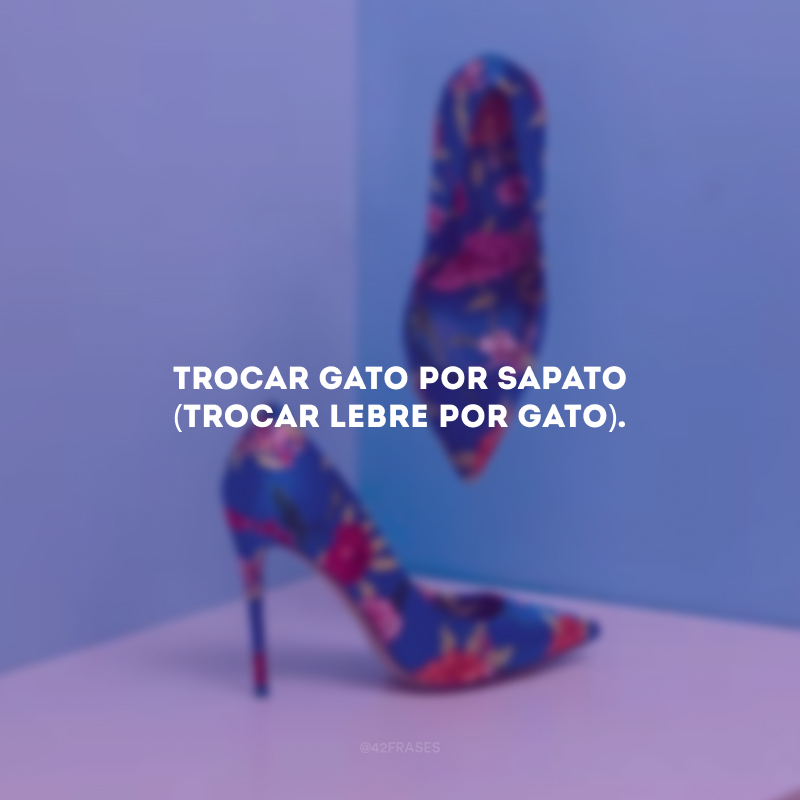 Trocar gato por sapato (Trocar lebre por gato).