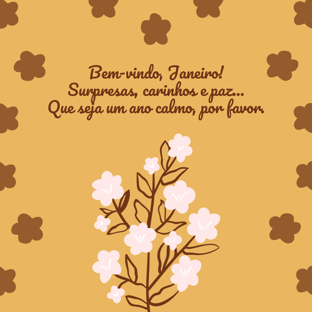 Bem-vindo, Janeiro! Surpresas, carinhos e paz...  Que seja um ano calmo, por favor.